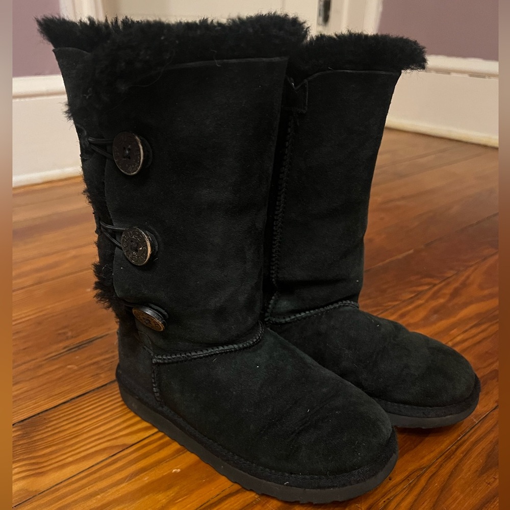 UGG kids black Bailey Triple Button Boots